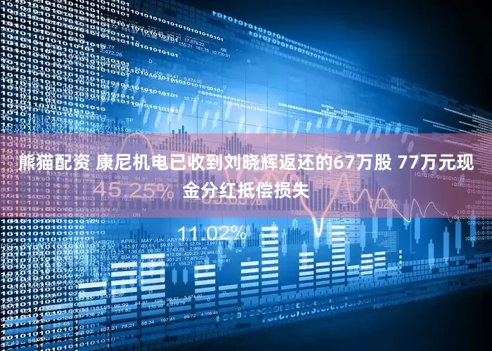 熊猫配资 康尼机电已收到刘晓辉返还的67万股 77万元现金分红抵偿损失